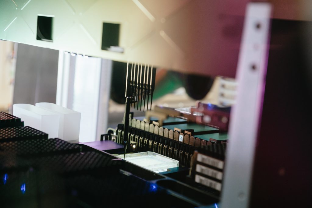 Inner workings of laboratory equipment