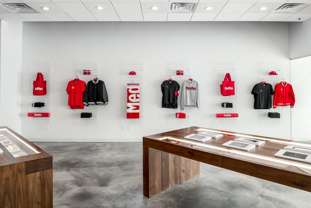 Merchandise Wall at MedMen in Oak Park