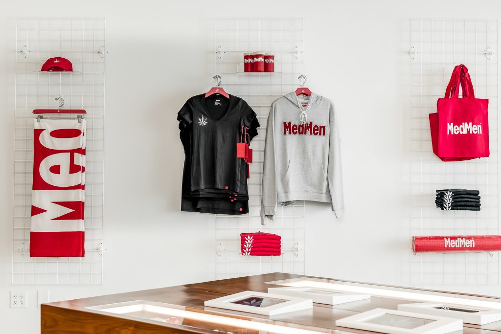 Detail of Merchandise Wall at MedMen