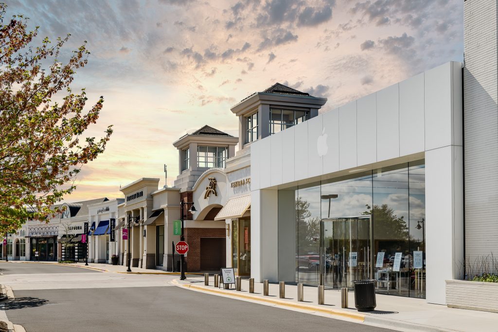 Shopping Center at Twilight in Illinois