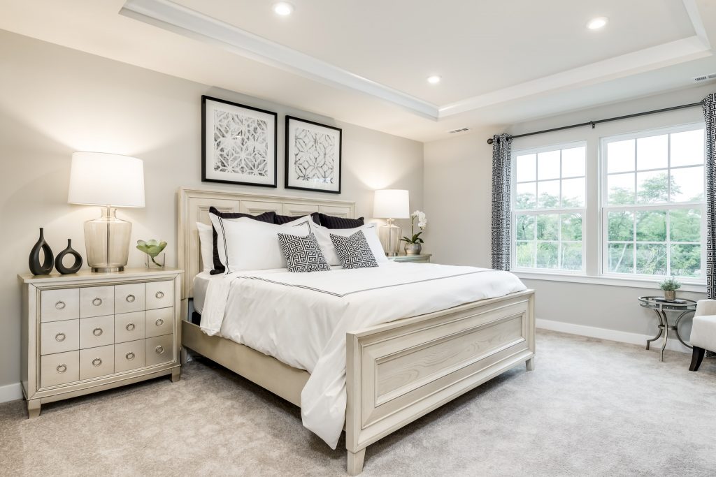 Neutral traditional bedroom styling