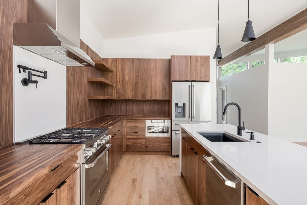 Midcentury Modern Kitchen in Itasca IL by Galvanized Construction, Architectural Photography in Chicago