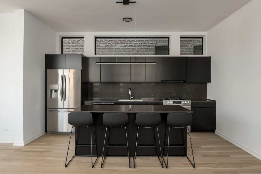 Modern Apartment Kitchen by Avenue Builders, Architectural Photography in Chicago