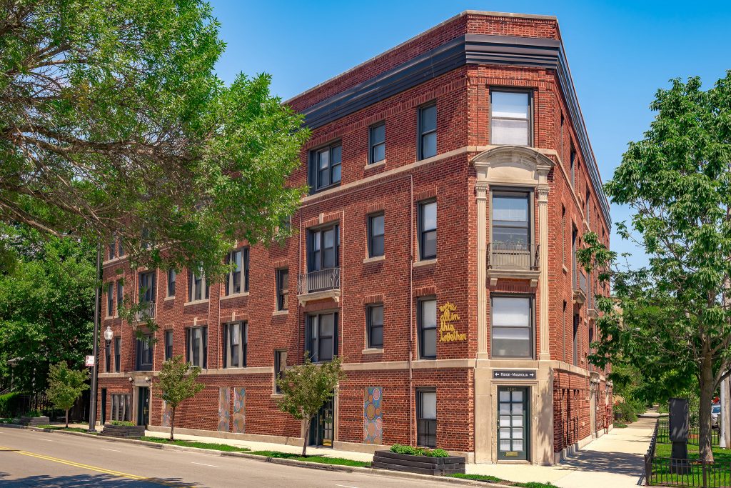 Exterior of Classic Chicago Apartment Building