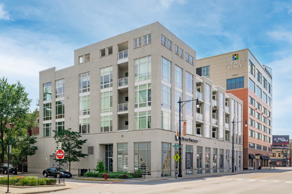 Exterior of a modern apartment building