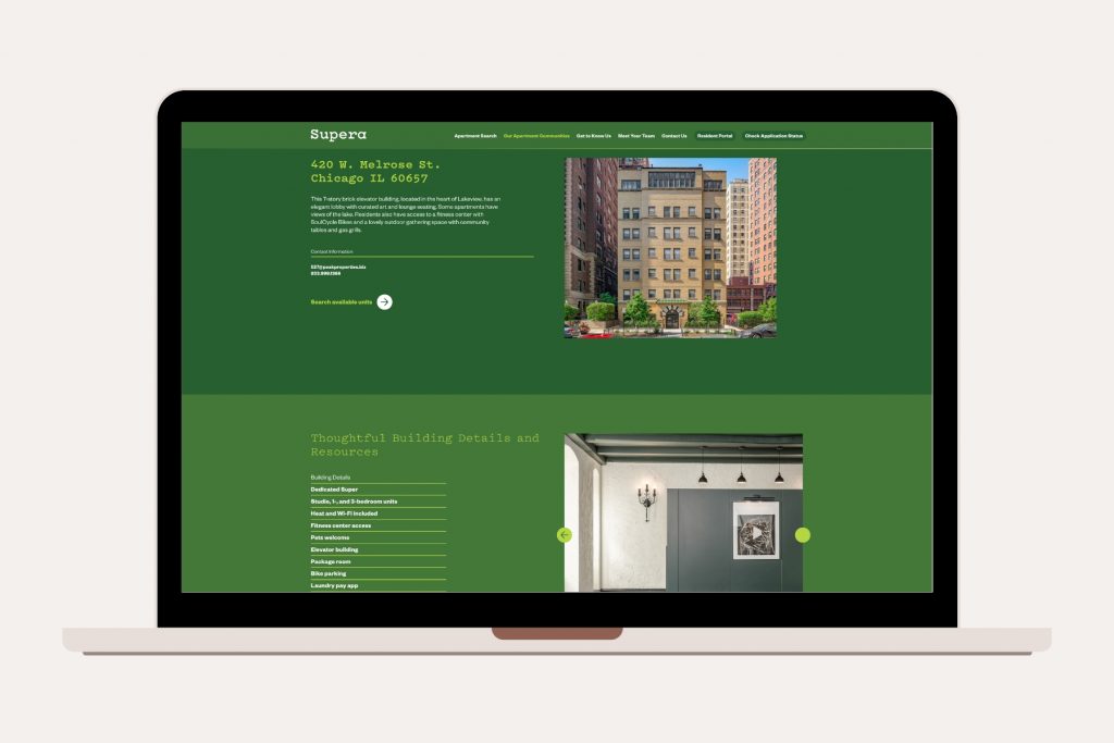 Digital Tear Sheet of Supera Asset Management Website, Web Design by Span Studio.