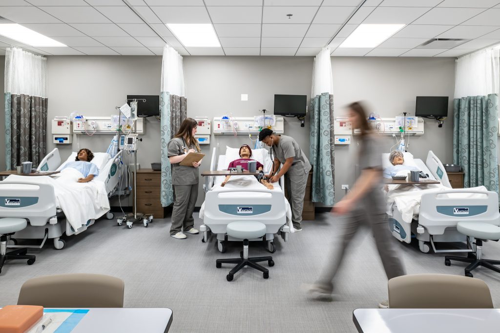 Concordia University Chicago BSN Program, Nursing Simulation Lab with students in learning environment, Educational and Healthcare Photos
