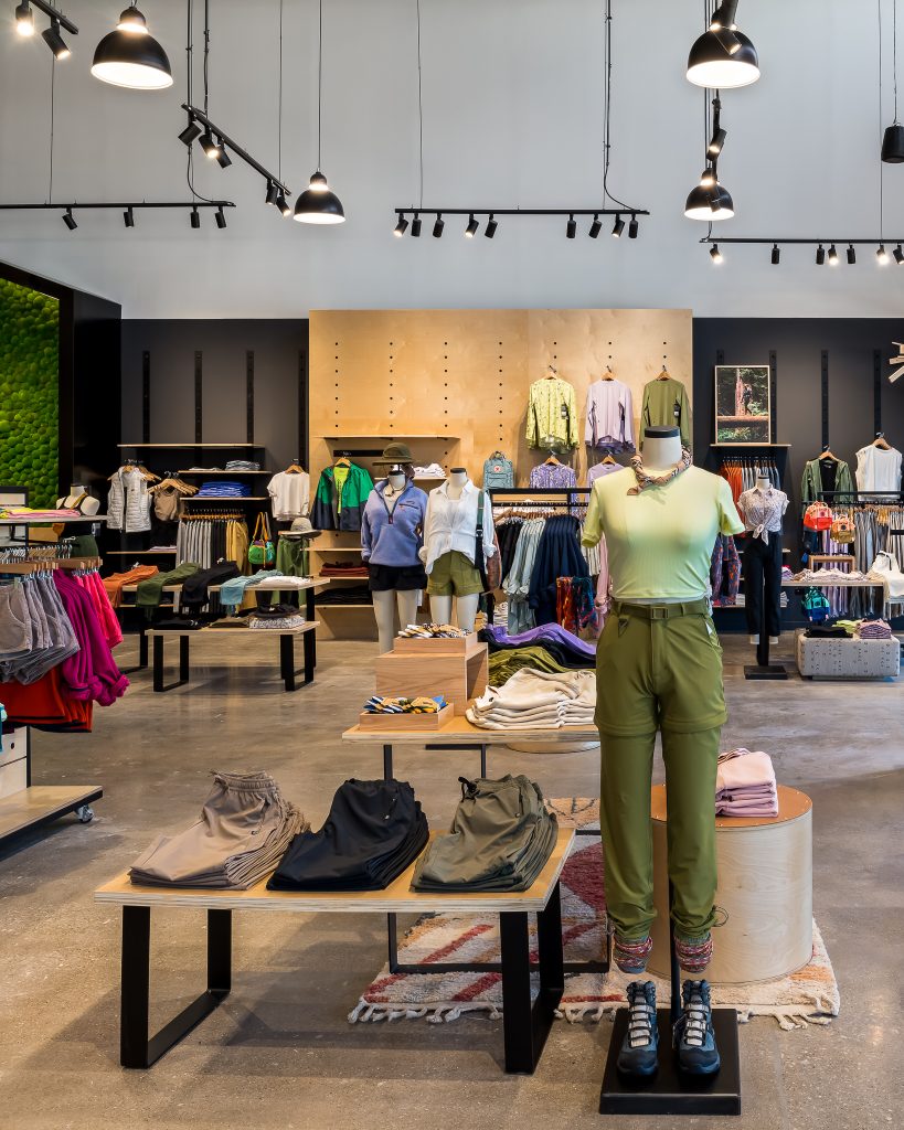 Women's clothing department inside of Backcountry retail store.