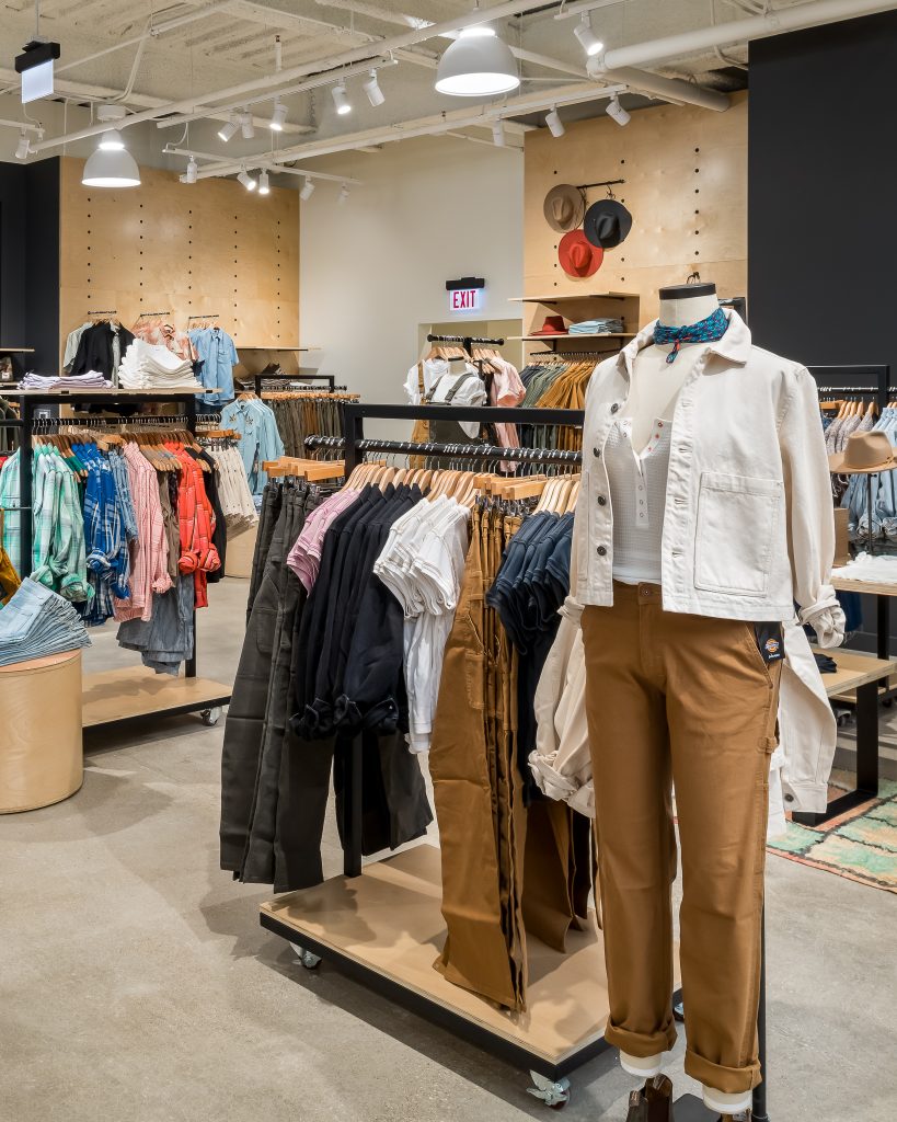 Women's clothing department inside of Backcountry retail store.