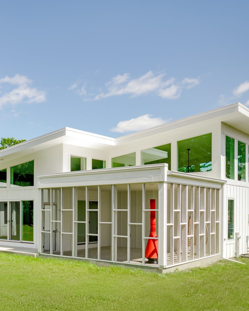 Exterior Detail Mid-Century Modern Home in Itasca
