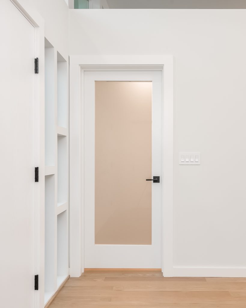 Mid Century Modern Home with Frosted Glass Door