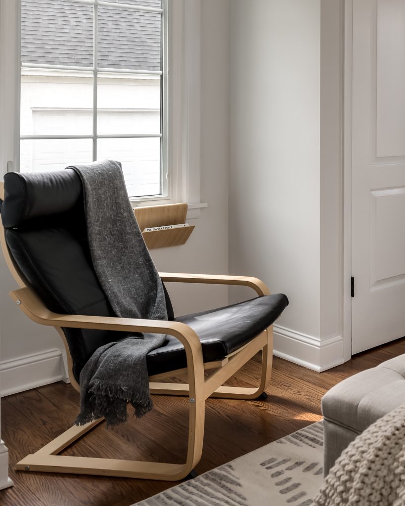 Minimalist Side Chair with Throw Blanket