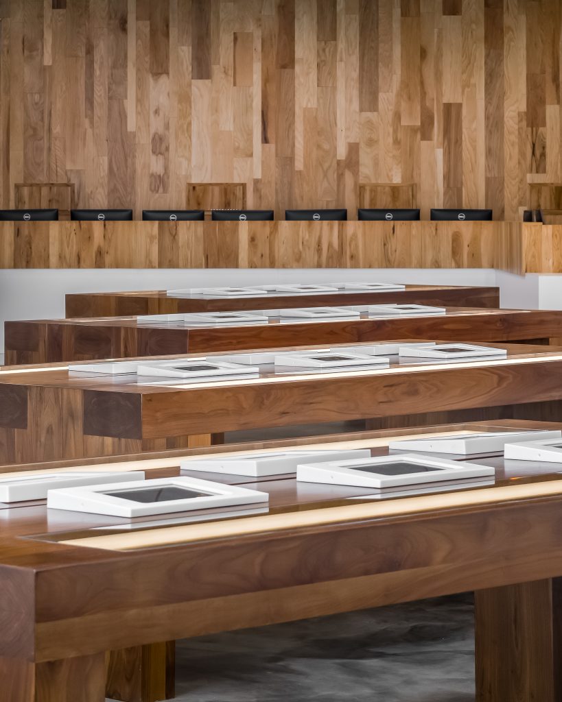 close up of displays at MedMen