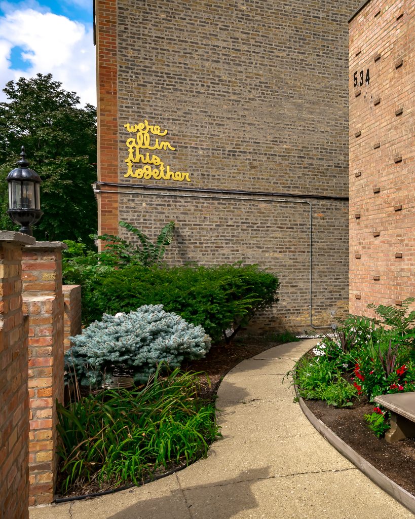 Exterior detail of sign that reads