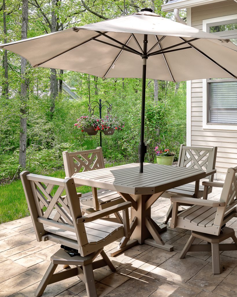 Outdoor seating in a private setting.