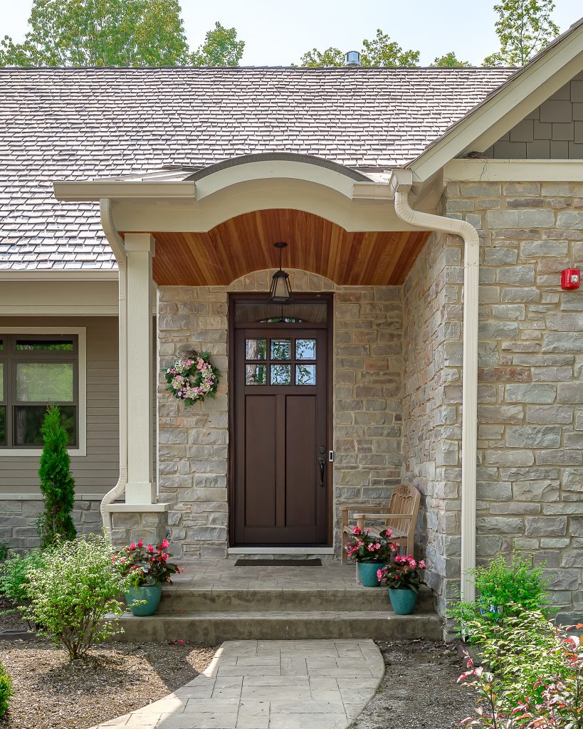 Front door detail of custom home