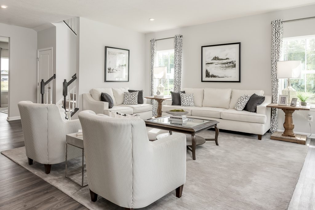 Formal living room in model home