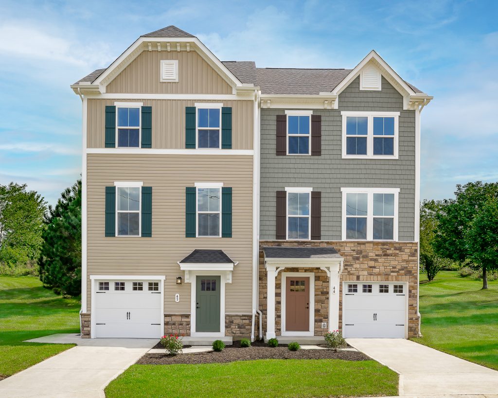 Townhome exterior in planned community in Cincinnati, OH