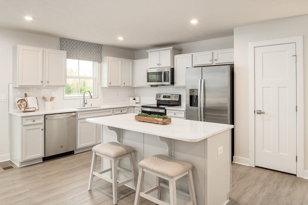 Elegant white kitchen in home model