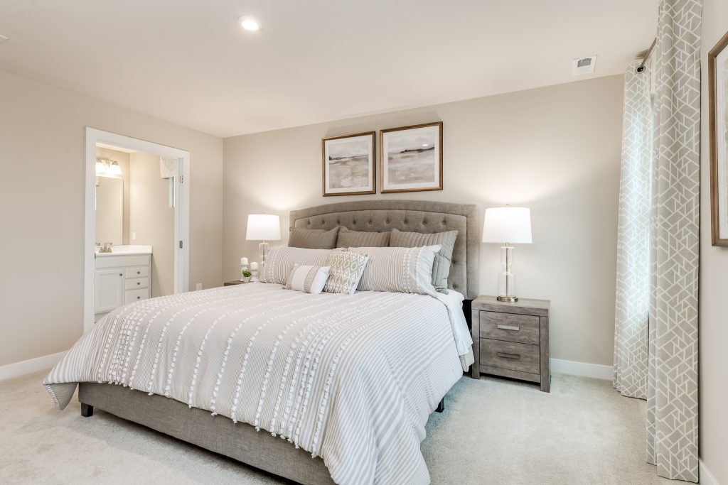 Guest bedroom with a neutral palette