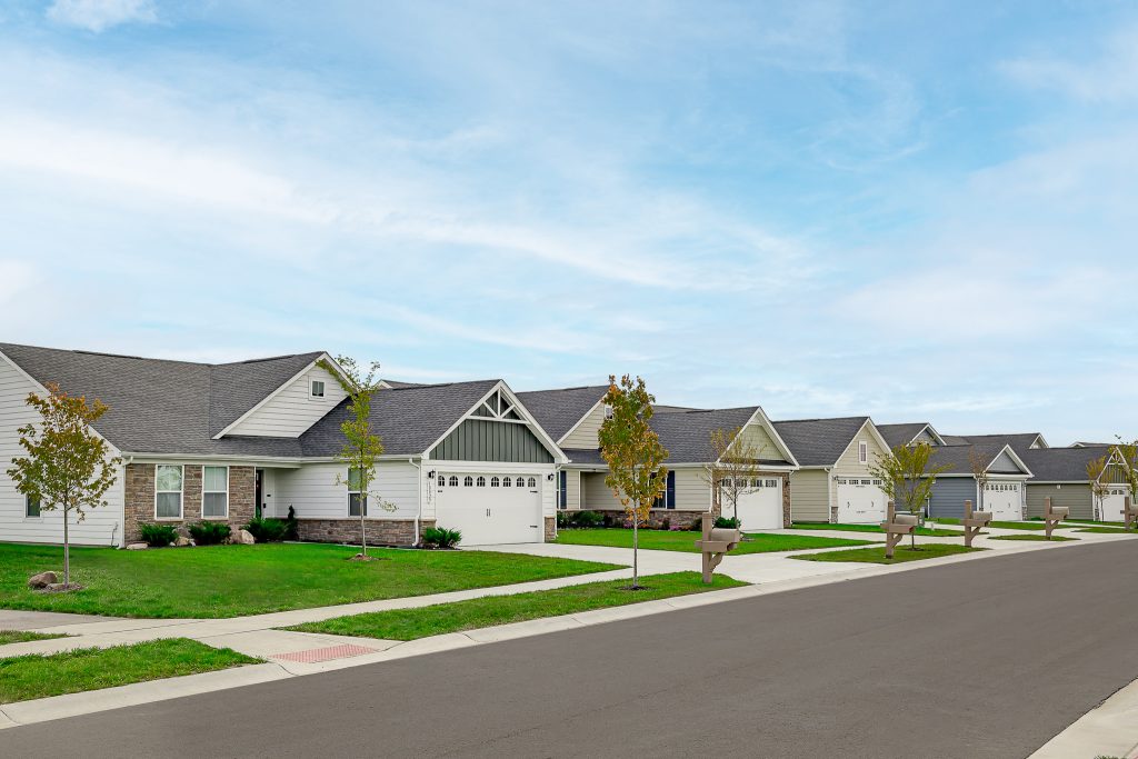 Neighborhood streetscape of planned community