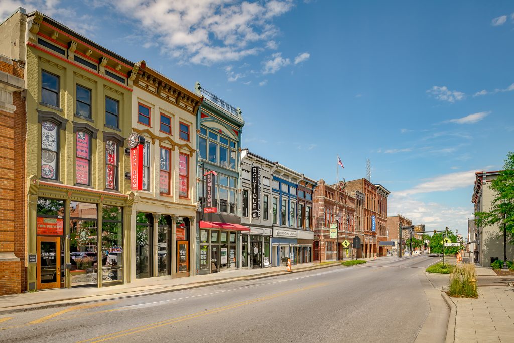 Streetscape of Downtown Plainfield Indiana
